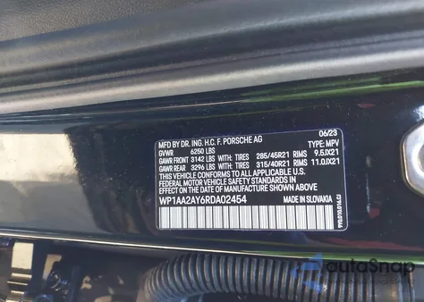 2024 Porsche Cayenne z USA, uszkodzony, nr VIN WP1AA2AY6RDA02454